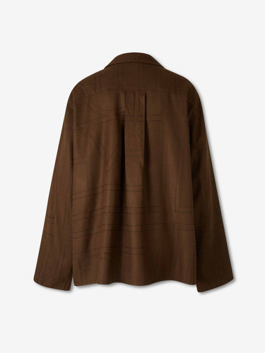 TOTEME Mujer Barcelona Blusa Franela Monograma color Marrón Oscuro sku 701-002403 01 - Foto 2