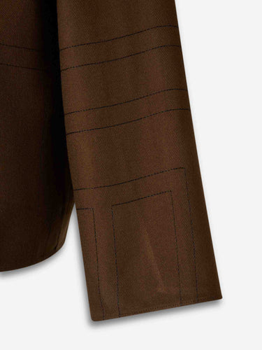 TOTEME Mujer Barcelona Blusa Franela Monograma color Marrón Oscuro sku 701-002403 01 - Foto 4