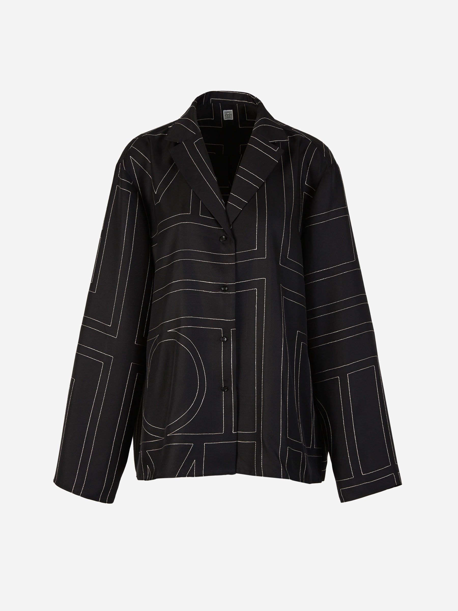 TOTEME Mujer Barcelona Blusa Seda Monograma color Negro sku 701-002404 01 - Foto 1