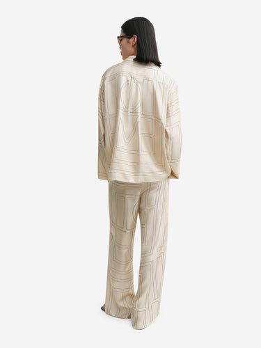 TOTEME Mujer Barcelona Blusa Seda Monograma color Marfil sku 701-002404 02 - Foto 4