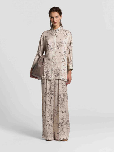 Peserico Mujer Barcelona Camisa Satén Estampada color Crema sku 701-002405 00 - Foto 1