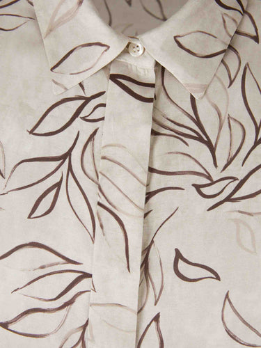 Peserico Mujer Barcelona Camisa Satén Estampada color Crema sku 701-002405 00 - Foto 3