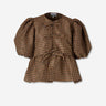 Ganni Mujer Barcelona Blusa Cuadros Lazos color Marrón sku 701-002413 01 - Foto 1