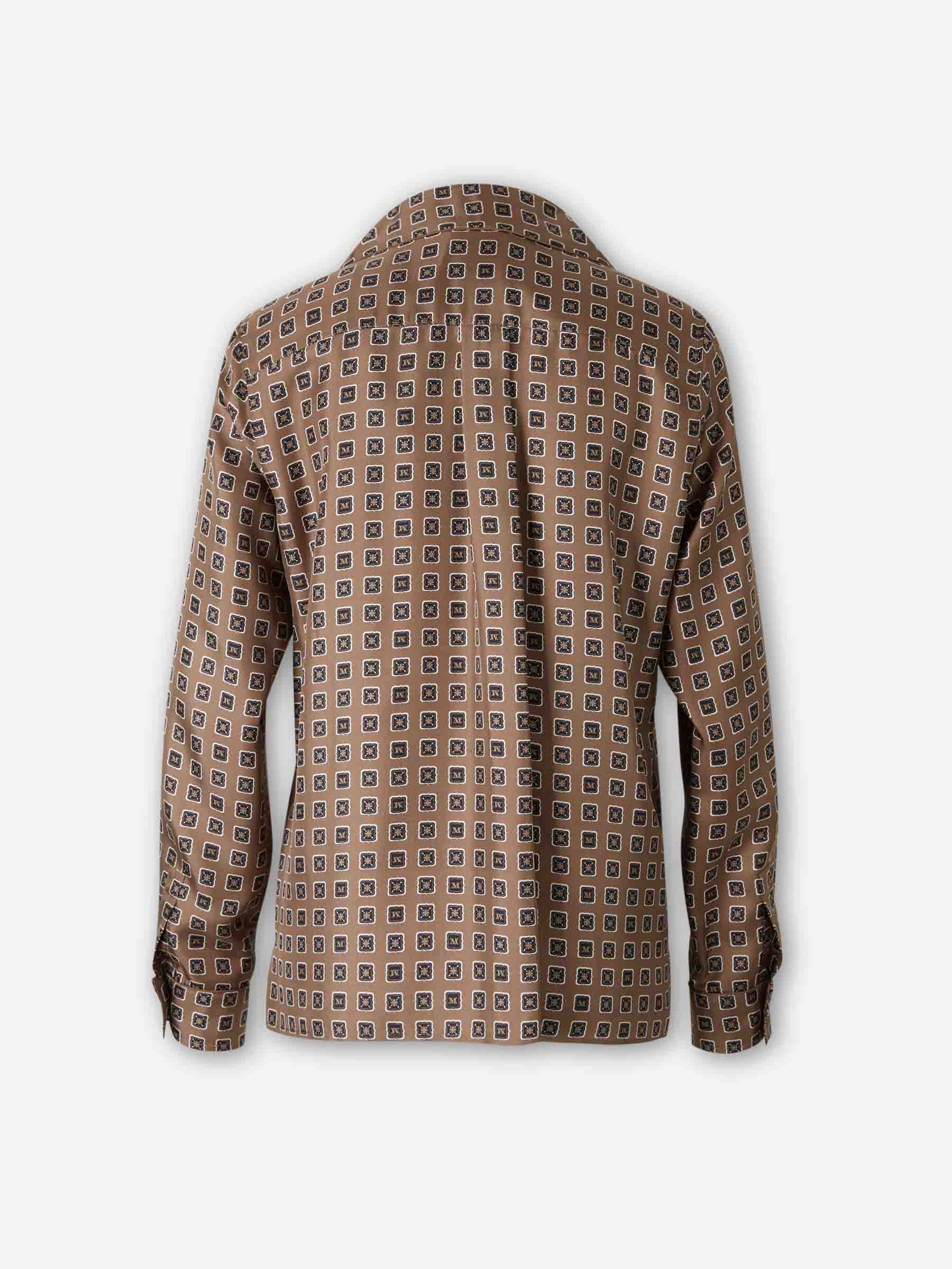 Max Mara Mujer Barcelona Camisa Seda Estampada color Marrón sku 701-002419 01 - Foto 2