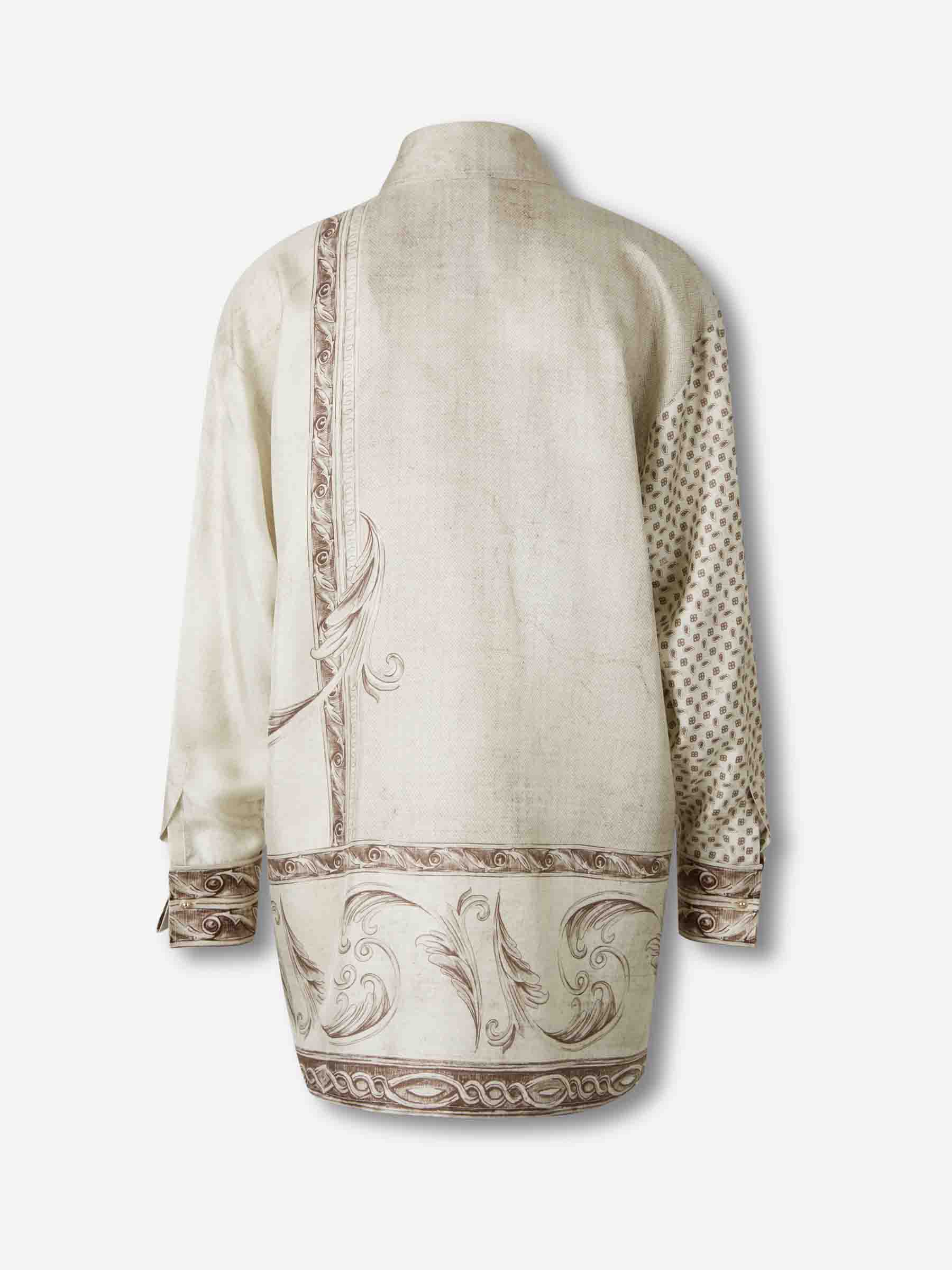 Max Mara Mujer Barcelona Camisa Estampada Seda color Marfil sku 701-002420 01 - Foto 2