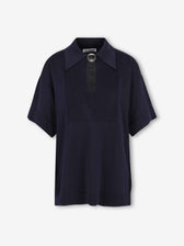 Jil Sander Mujer Barcelona Polo Punto Botón color Azul Marino sku 701-002430 02 - Foto 1