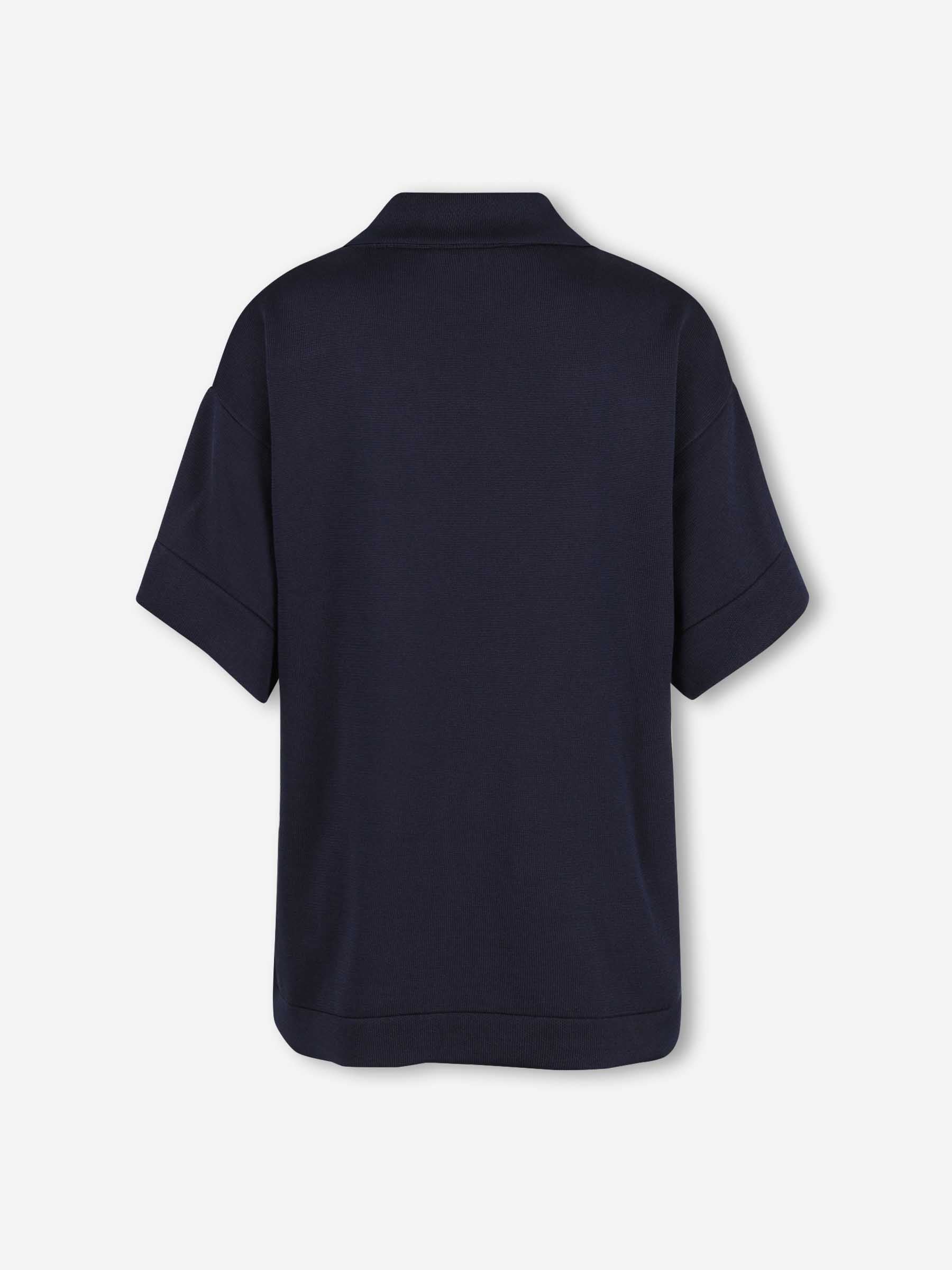 Jil Sander Mujer Barcelona Polo Punto Botón color Azul Marino sku 701-002430 02 - Foto 2