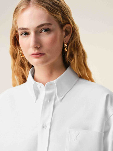 Ami Paris  Barcelona Camisa Casual Cropped color Blanco sku 701-002433 01 - Foto 4