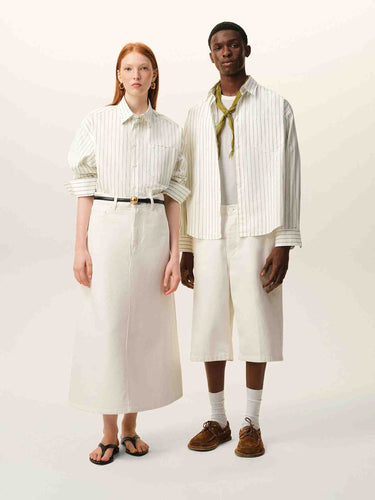 Ami Paris Mujer Barcelona Camisa Boxy Rayas color Blanco sku 701-002434 01 - Foto 2