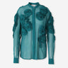 Dries Van Noten Mujer Barcelona Blusa Semitranspartente Flores color Verde Turquesa sku 701-002444 01 - Foto 1