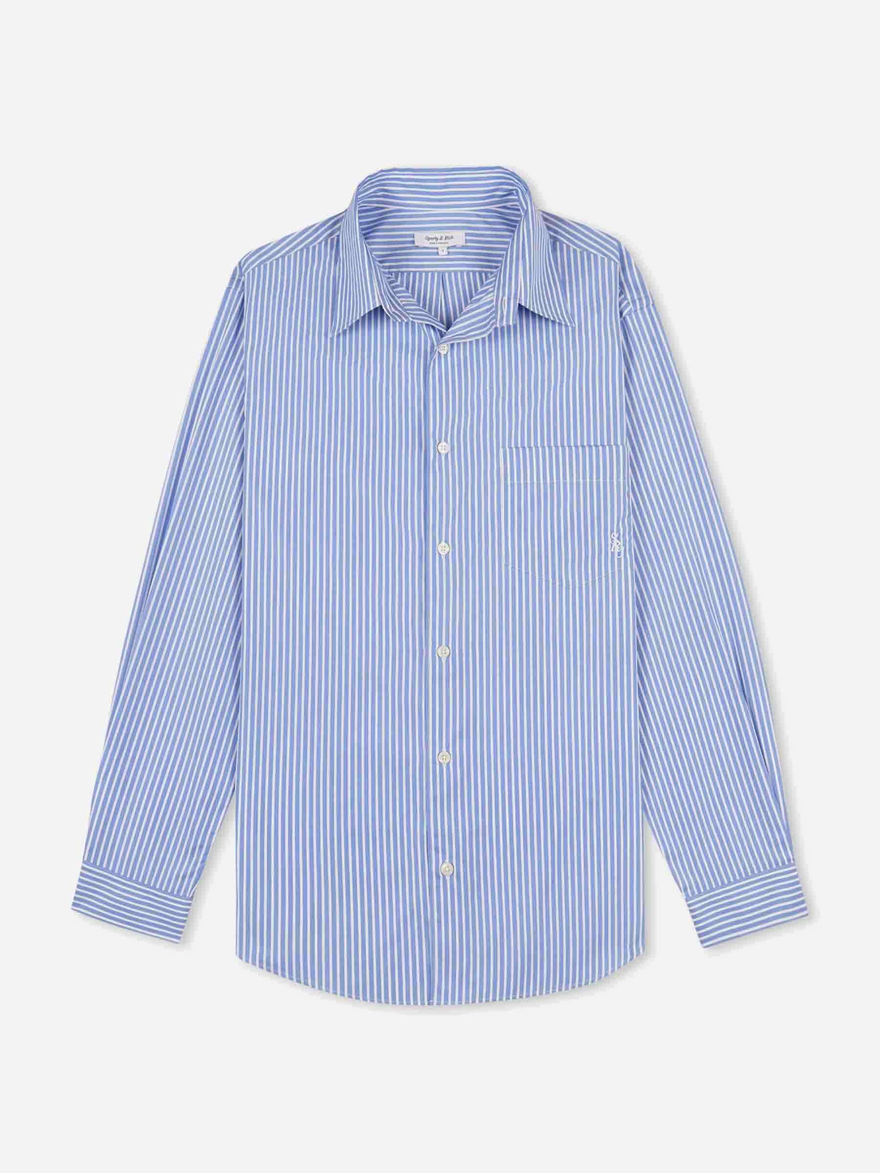 Sporty & Rich Mujer Barcelona Camisa Listada color Azul Celeste sku 701-002448 01 - Foto 1