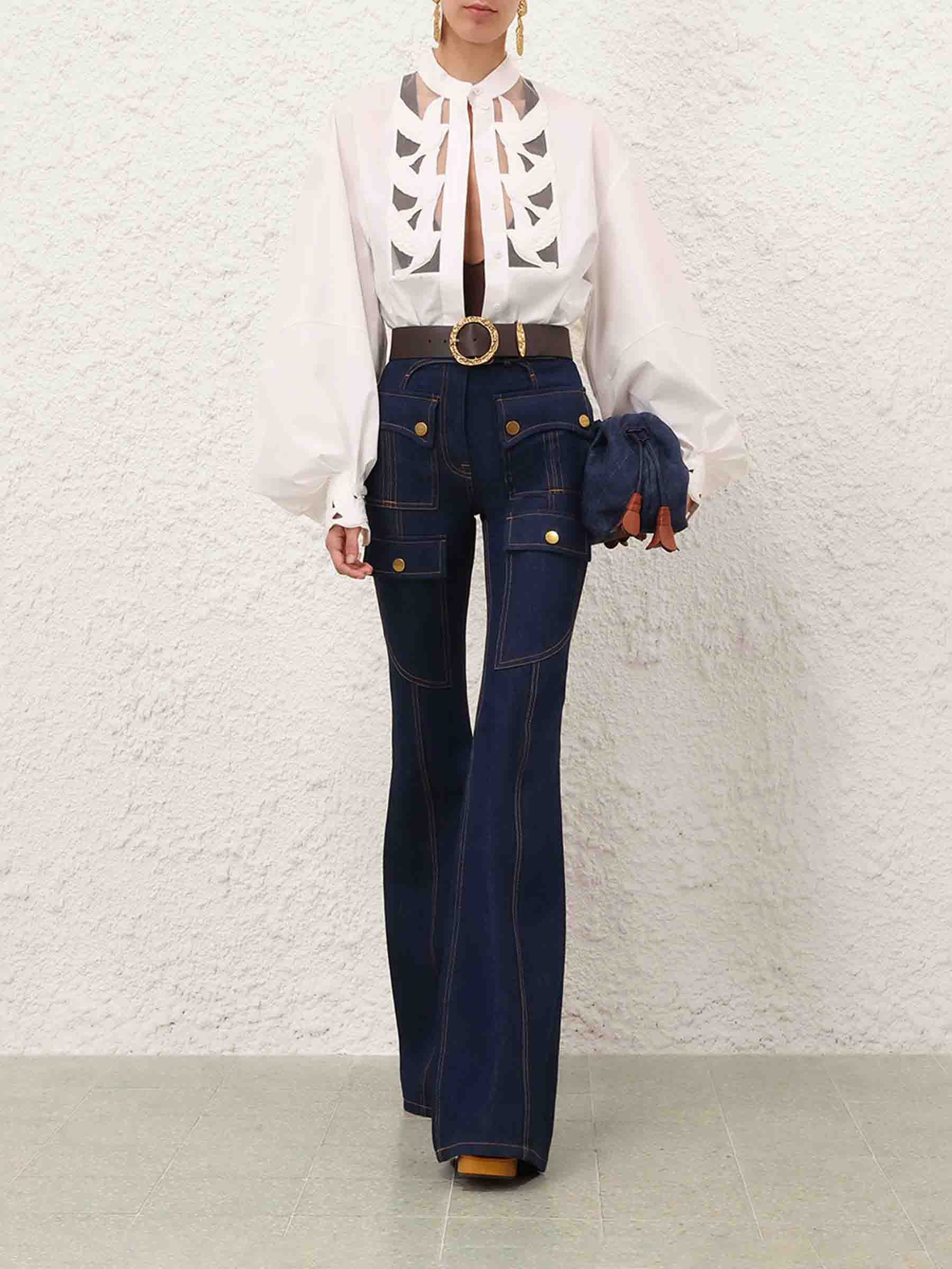 Zimmermann Mujer Barcelona Blusa Apliques Luna color Blanco sku 701-002452 00 - Foto 2