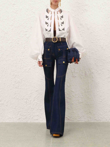 Zimmermann Mujer Barcelona Blusa Apliques Luna color Blanco sku 701-002452 00 - Foto 2
