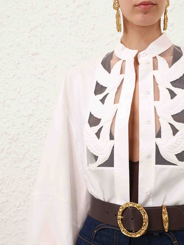 Zimmermann Mujer Barcelona Blusa Apliques Luna color Blanco sku 701-002452 00 - Foto 4