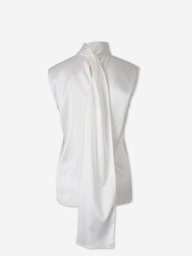 Bottega Veneta Mujer Barcelona Top Satinado Seda color Marfil sku 701-002460 01 - Foto 3