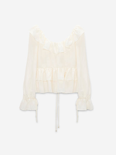 Dorothee Schumacher Mujer Barcelona Blusa Volantes Seda color Blanco sku 701-002464 01 - Foto 3