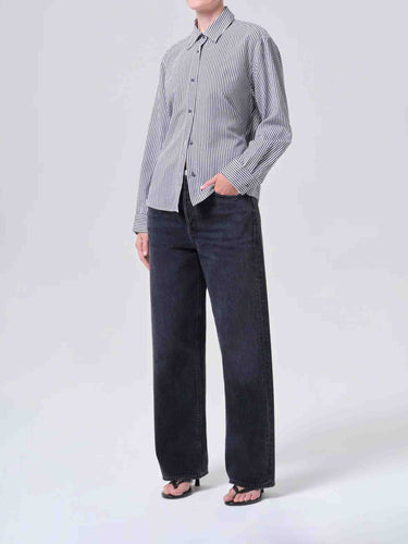 Agolde Mujer Barcelona Camisa Listada Theo color Blanco Y Negro sku 701-002471 01 - Foto 2