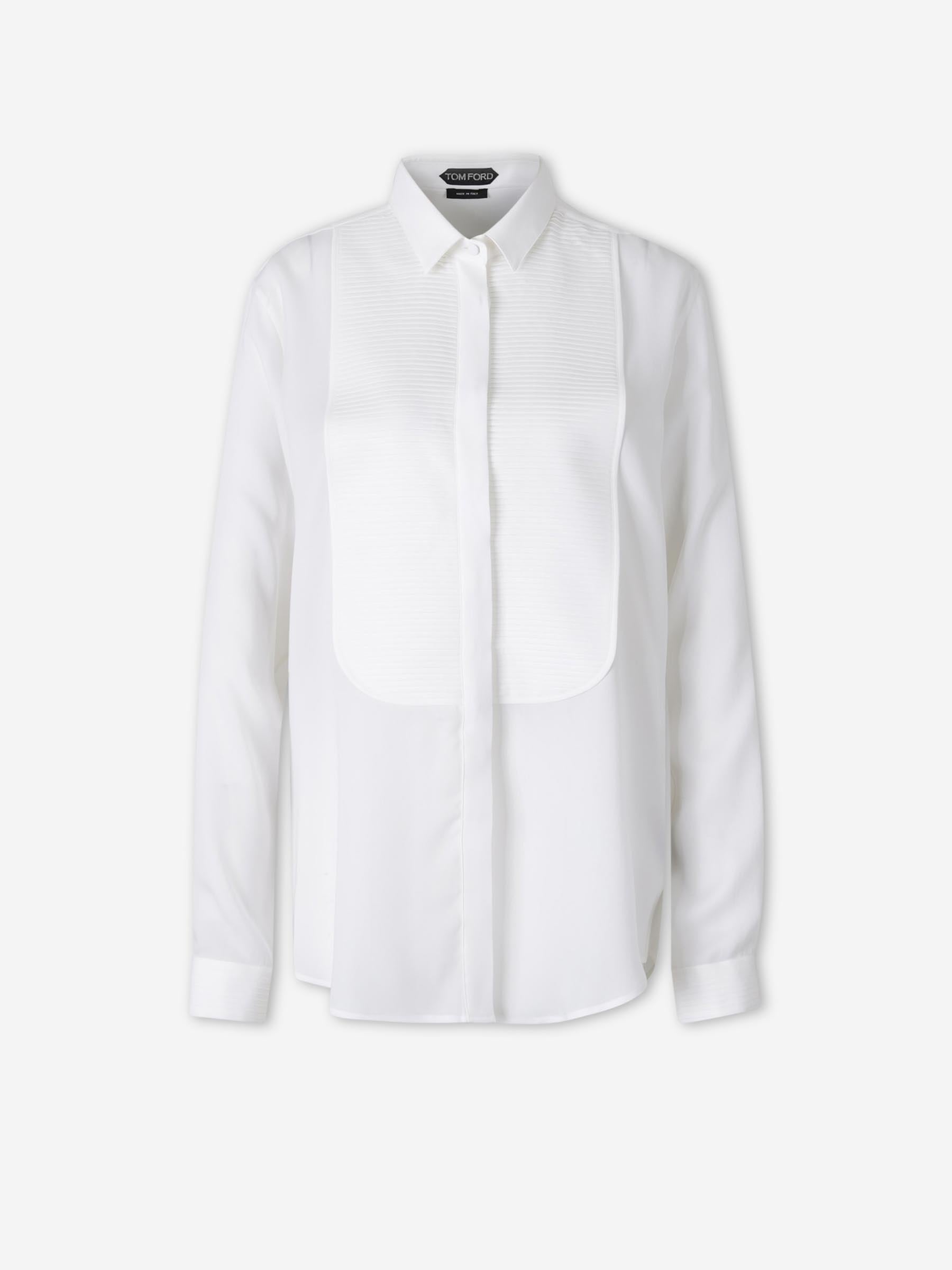 Tom Ford Mujer Barcelona Camisa Esmoquin Seda color Blanco sku 701-002486 01 - Foto 1
