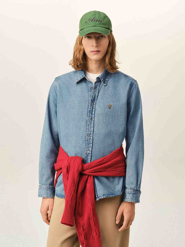 Ami Paris Mujer Barcelona Camisa Denim Logo color Azul Denim sku 701-002490 01 - Foto 2