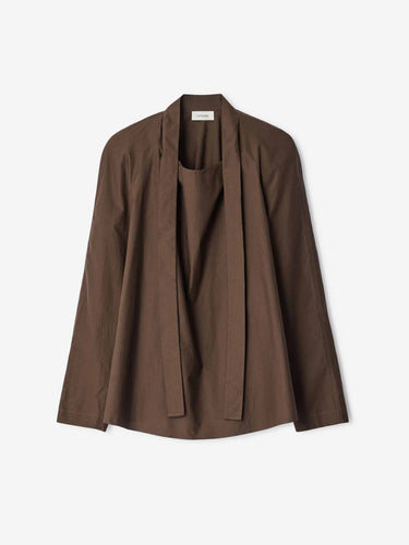 Lemaire Mujer Barcelona Blusa Ascot Seda color Marrón Oscuro sku 701-002497 01 - Foto 1