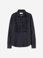 Nili Lotan Mujer Barcelona Camisa Denim Volantes Emilie color Negro sku 701-002500 01 - Foto 1