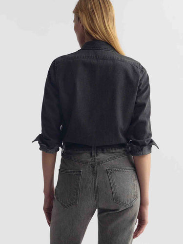 Nili Lotan Mujer Barcelona Camisa Denim Volantes Emilie color Negro sku 701-002500 01 - Foto 3