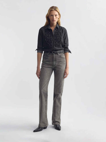 Nili Lotan Mujer Barcelona Camisa Denim Volantes Emilie color Negro sku 701-002500 01 - Foto 5