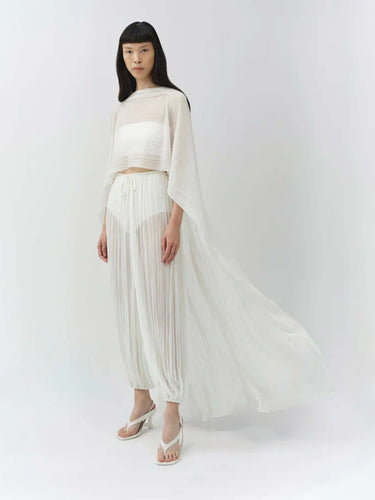 Simkhai Mujer Barcelona Capa Asimétrica Plisada color Blanco sku 701-002511 01 - Foto 2