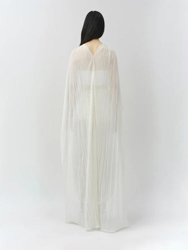 Simkhai Mujer Barcelona Capa Asimétrica Plisada color Blanco sku 701-002511 01 - Foto 4