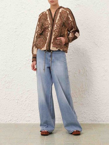 Zimmermann Mujer Barcelona Blusa Estampada Capucha color Verde Militar sku 701-002517 01 - Foto 2