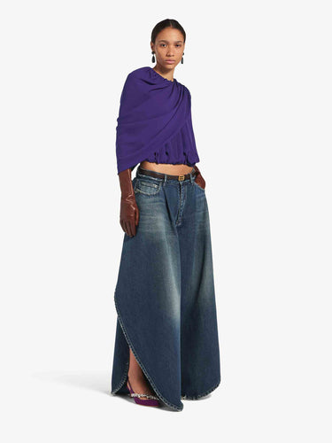 Balenciaga Mujer Barcelona Top Capa Seda color Púrpura sku 701-002522 01 - Foto 2
