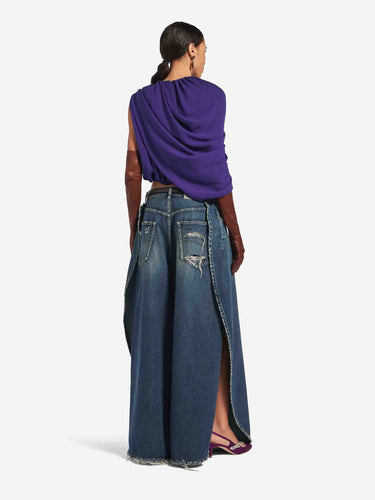 Balenciaga Mujer Barcelona Top Capa Seda color Púrpura sku 701-002522 01 - Foto 4