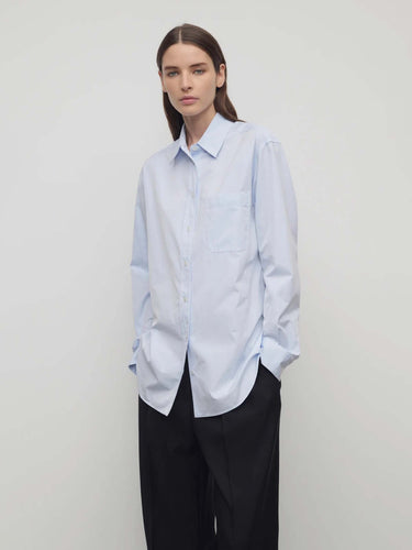 The Row Mujer Barcelona Camisa Algodón Gavina color Azul Celeste sku 701-002526 00 - Foto 3