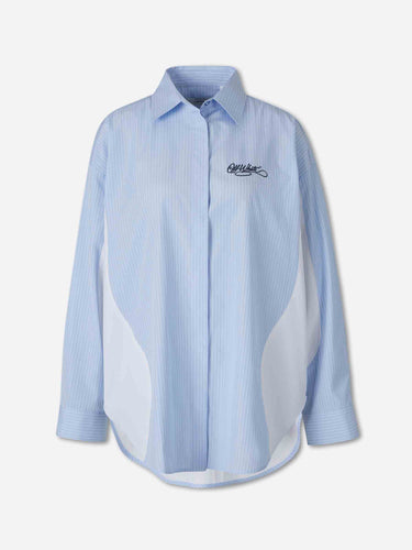 Off-White Mujer Barcelona Camisa Oversized Algodón color Azul Celeste sku 701-002565 01 - Foto 1