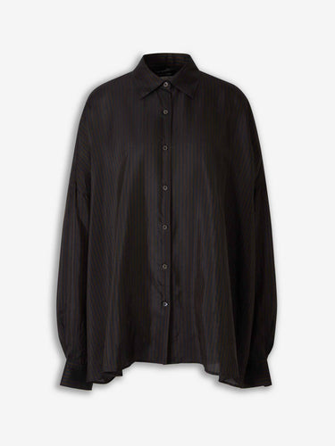Dries Van Noten Mujer Barcelona Camisa Listada Cocoon color Marrón Oscuro sku 701-002566 01 - Foto 1
