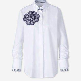 Silvia Tcherassi Mujer Barcelona Camisa Bordado Flor color Blanco sku 701-002578 01 - Foto 1
