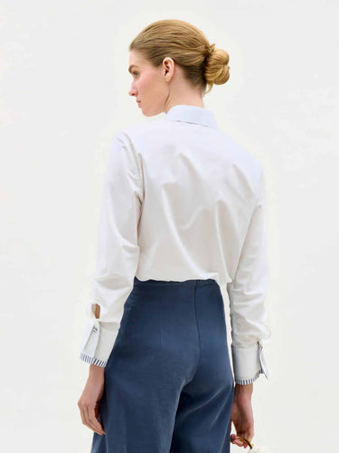 Silvia Tcherassi Mujer Barcelona Camisa Bordado Flor color Blanco sku 701-002578 01 - Foto 4