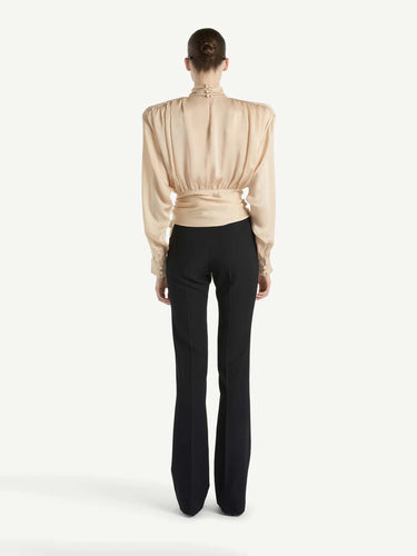 Balmain Mujer Barcelona Blusa Plisada Lazada color Beige sku 701-002586 01 - Foto 3