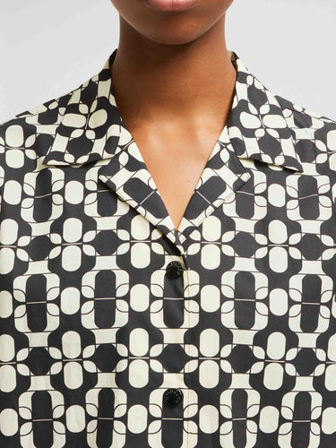 Moncler Mujer Barcelona Camisa Estampado Algodón color Blanco y Negro sku 702-000477 01 - Foto 5
