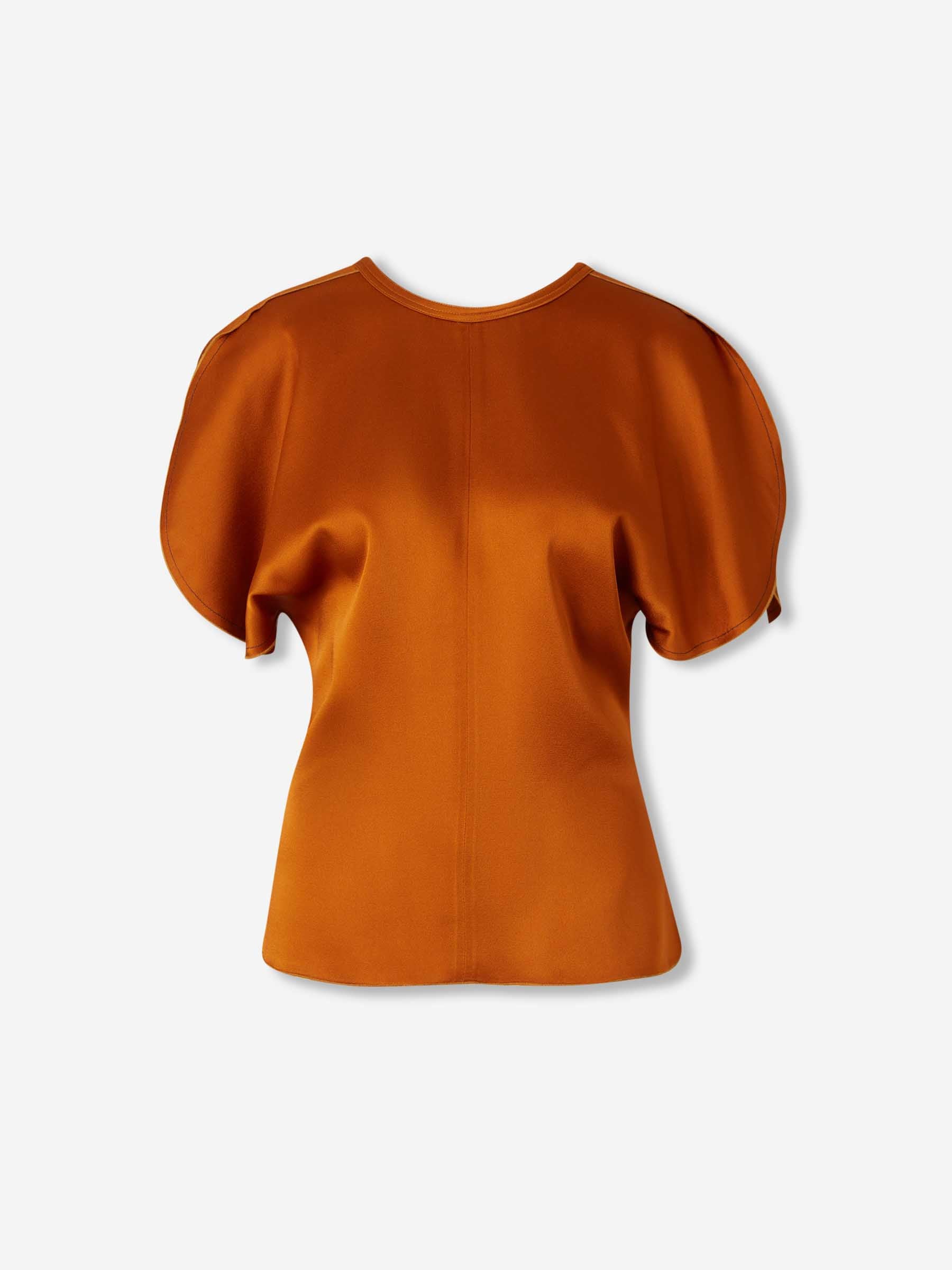Victoria Beckham Mujer Barcelona Blusa Satén Drapeada color Naranja Oscuro sku 702-000504 01 - Foto 1