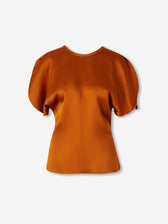 Victoria Beckham Mujer Barcelona Blusa Satén Drapeada color Naranja Oscuro sku 702-000504 01 - Foto 1