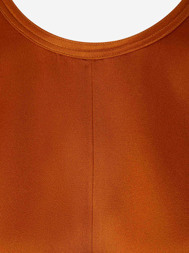 Victoria Beckham Mujer Barcelona Blusa Satén Drapeada color Naranja Oscuro sku 702-000504 01 - Foto 3