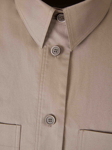 Peserico Mujer Barcelona Camisa Satinada Algodón color Camel sku 702-000509 01 - Foto 3