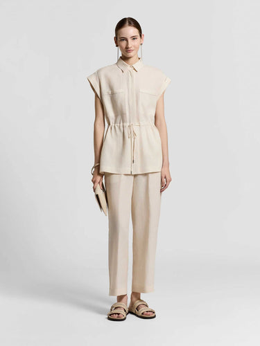 Peserico Mujer Barcelona Blusa Lino color Beige sku 702-000511 01 - Foto 2