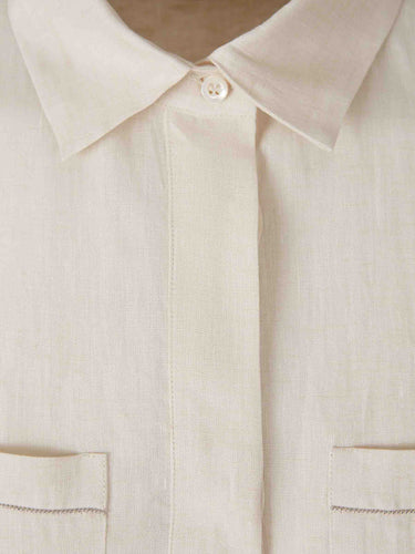 Peserico Mujer Barcelona Blusa Lino color Beige sku 702-000511 01 - Foto 4
