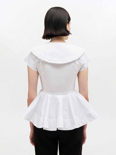 Ganni Mujer Barcelona Blusa Volantes color Blanco sku 702-000513 01 - Foto 3