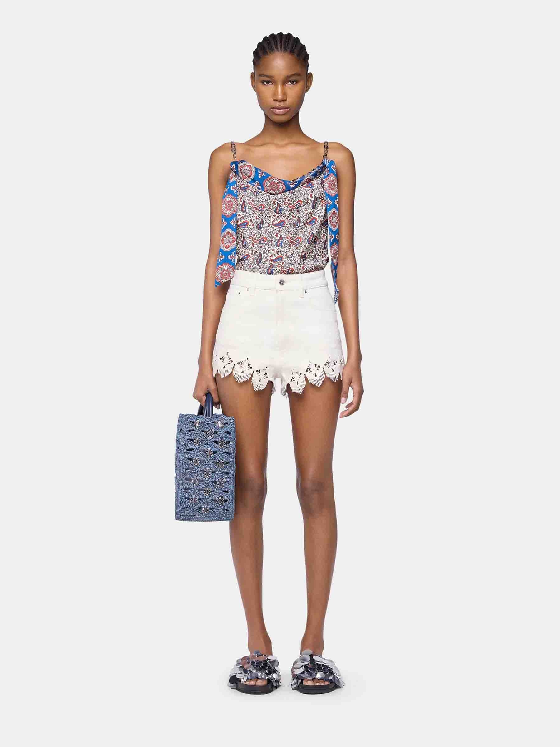 Rabanne Mujer Barcelona Top Satén Estampado color Crema sku 703-002419 01 - Foto 2