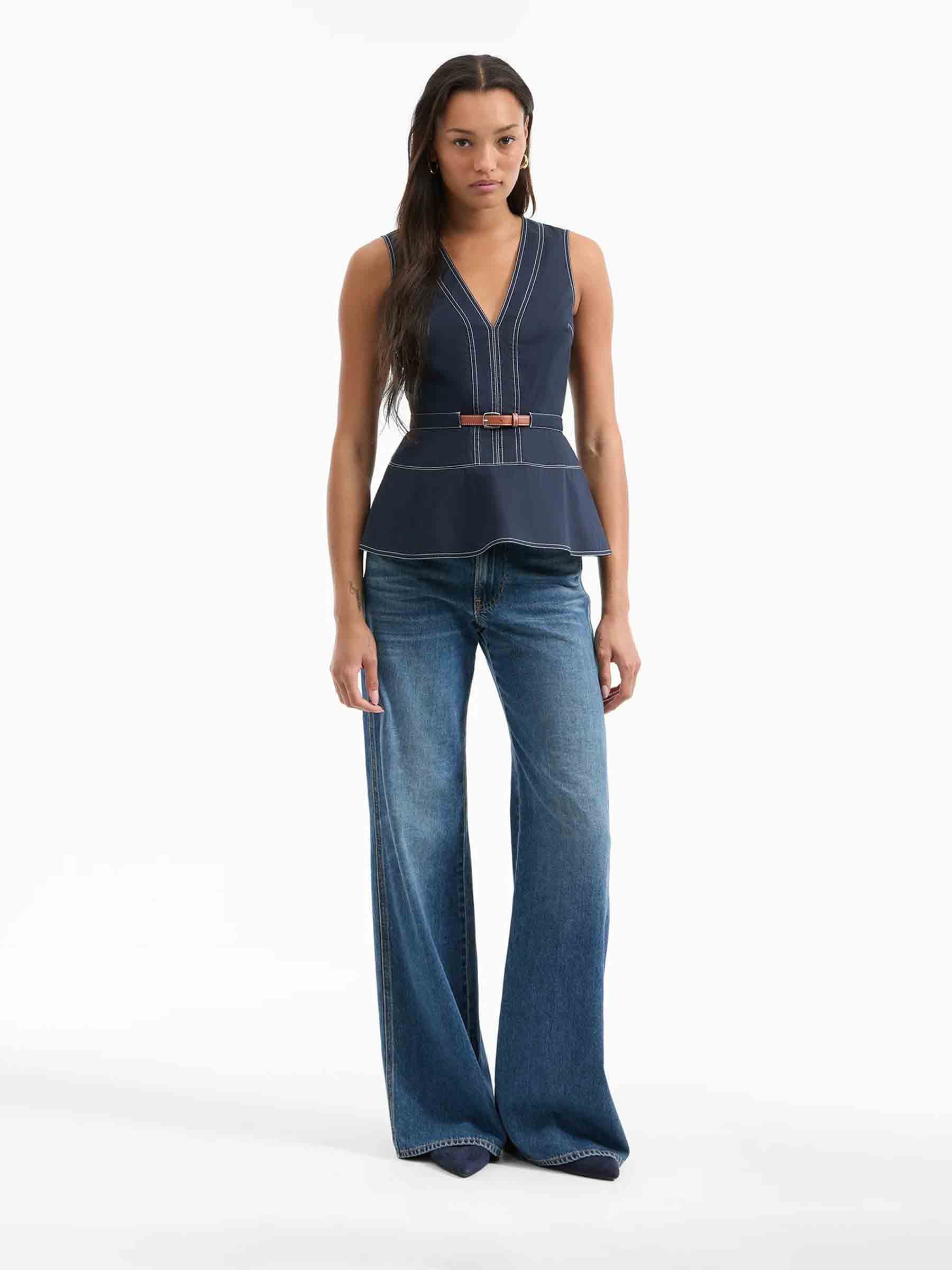 Veronica Beard Mujer Barcelona Top Cinturón Nickleby color Azul Noche sku 703-002424 01 - Foto 2