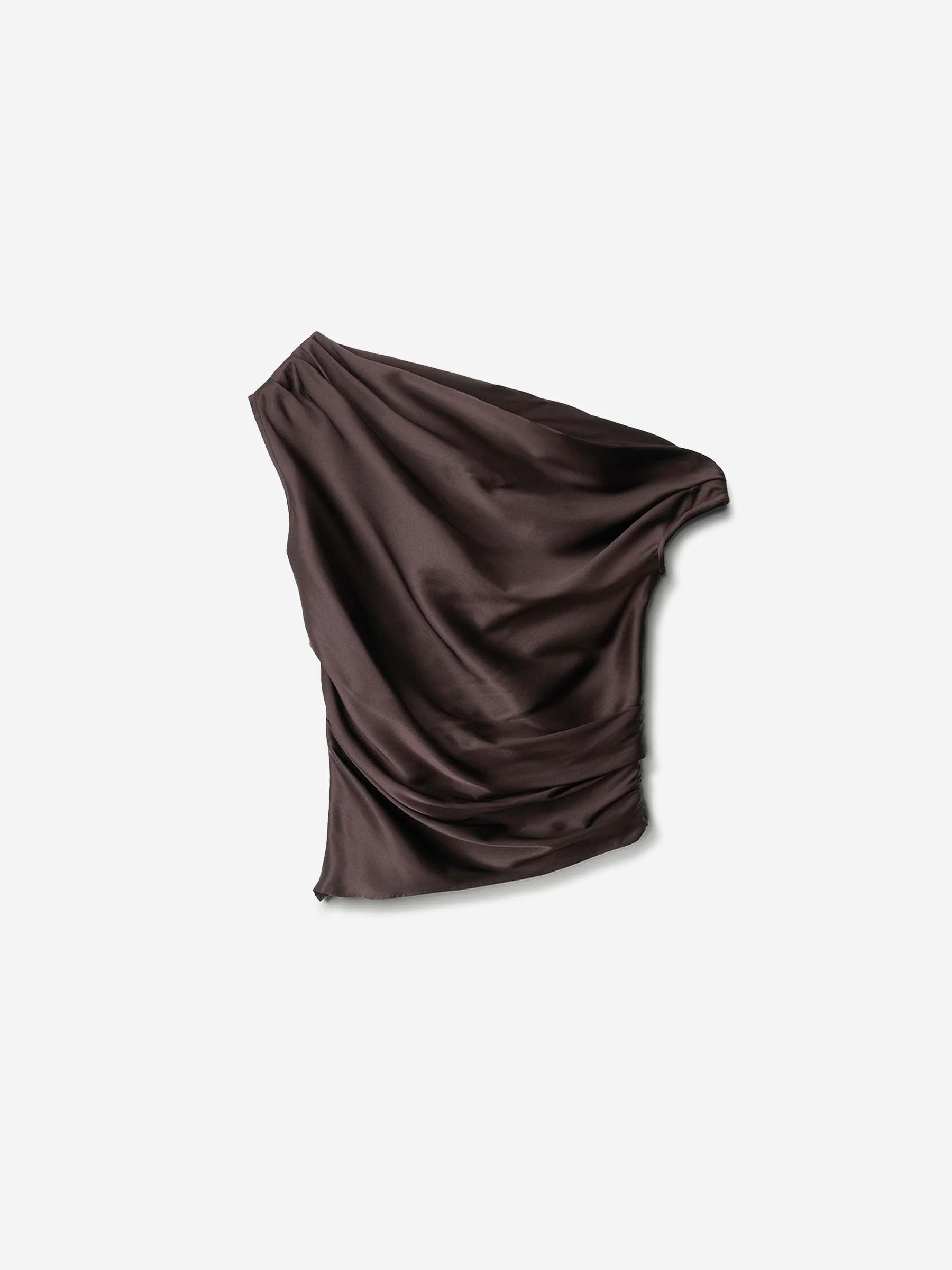 Staud Mujer Barcelona Top Seda Phare color Marrón Oscuro sku 703-002428 01 - Foto 1