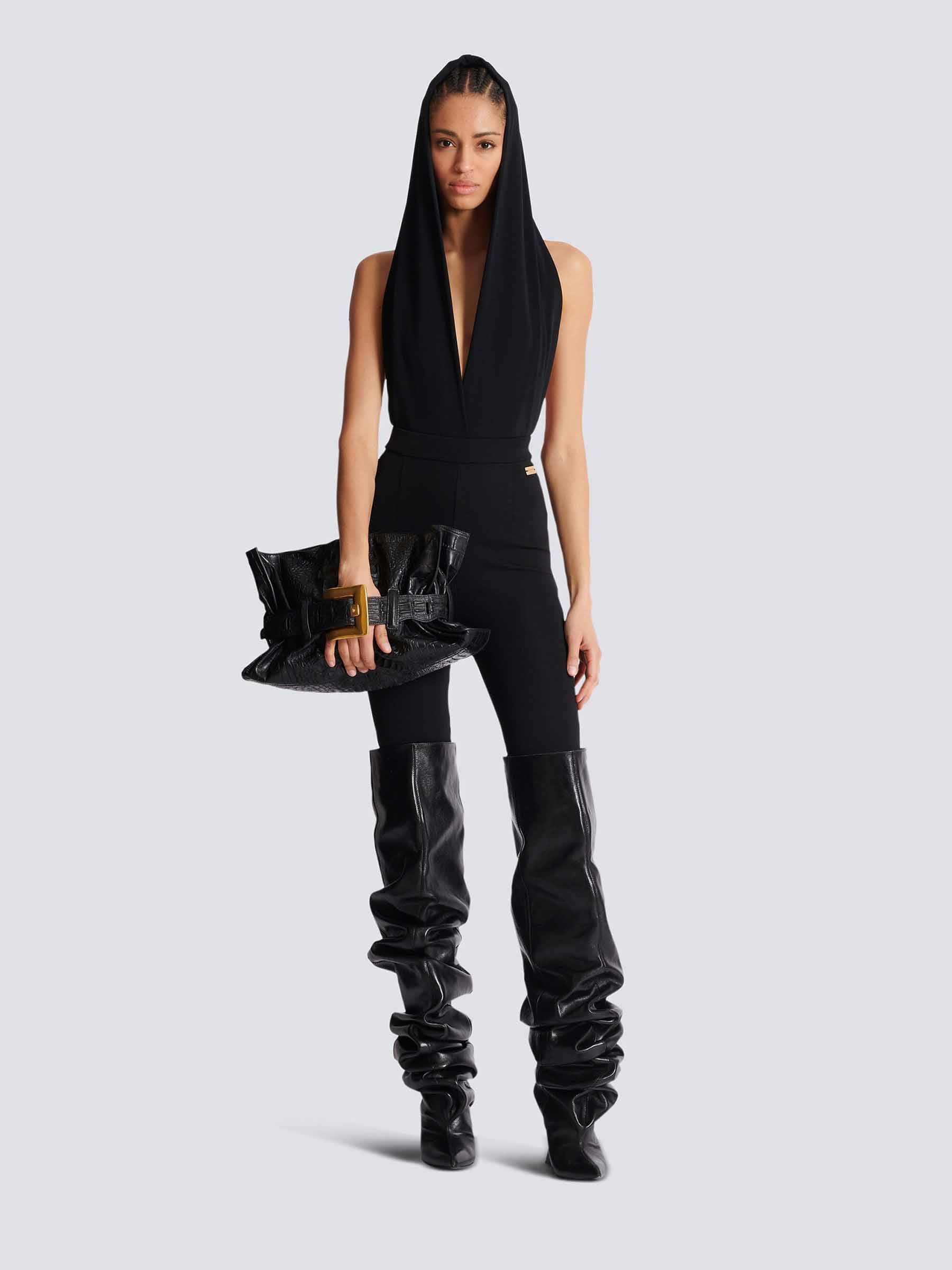 Balmain Mujer Barcelona Body Drapeado Capucha color Negro sku 703-002437 01 - Foto 2